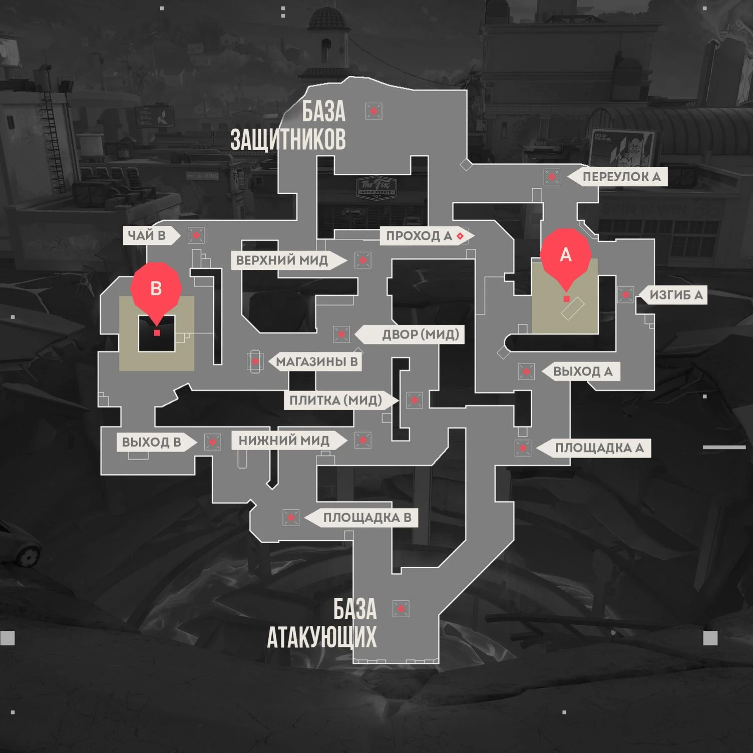 Карта позиций Sunset